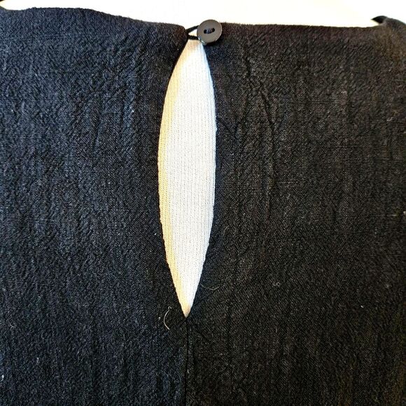 UMGEE Black Mini Dress 3/4 Length Sheer Sleeves Womens MEDIUM (Large possible) - Picture 4 of 6